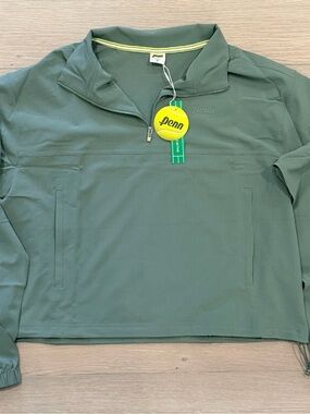 NWT Penn Women's M Sage Green Active 1/4 Zip Crop Pullover Jacket